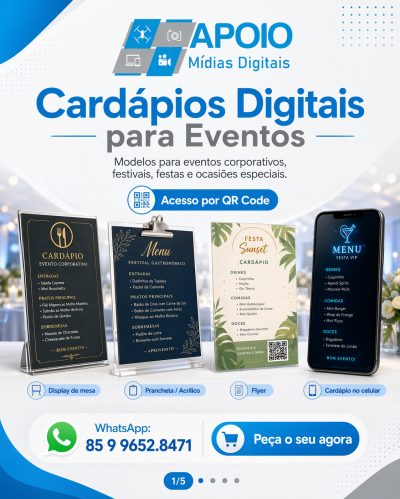 Cardapios digitais para eventos 1