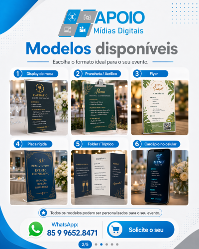 Cardapios digitais para eventos 2